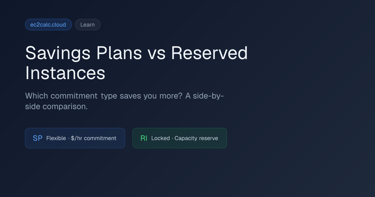 Savings Plans vs Reserved Instances — Which One to Choose? | ec2calc.cloud